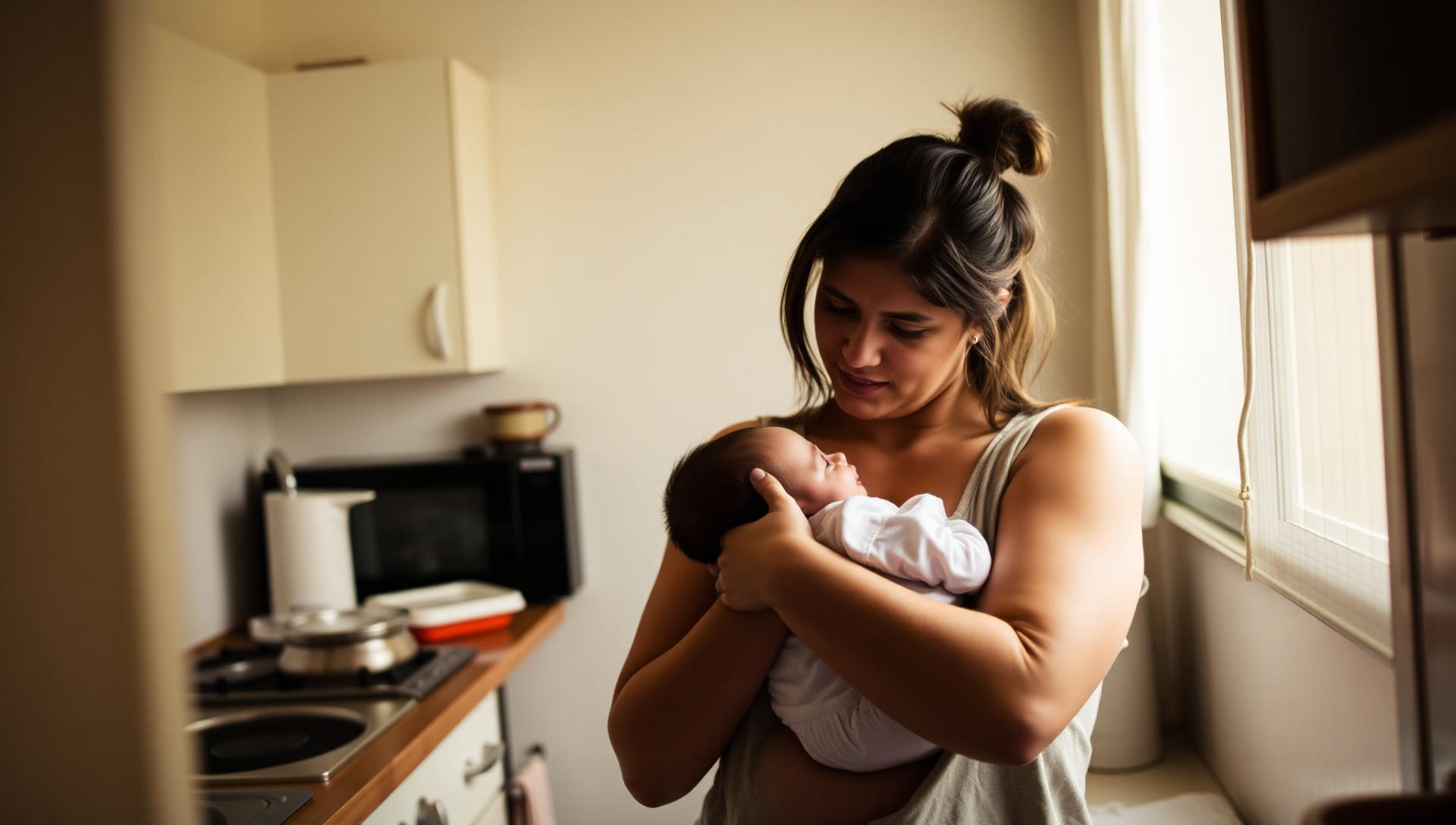 Mother holding her newborn baby